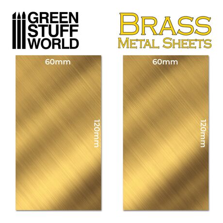 Brass Metal Sheets 60x120mm (pack x2)