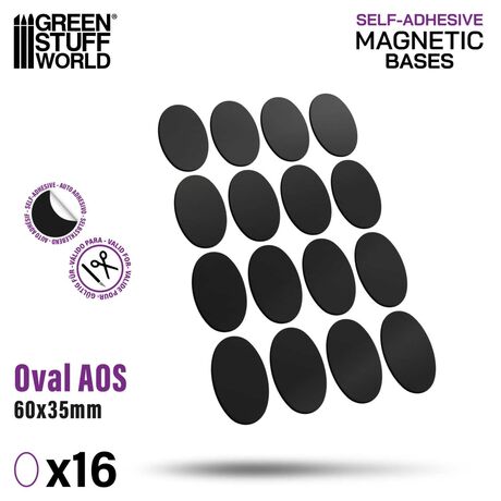 Magnetic Precut Sizes - Adhesive Oval 60x35mm AOS