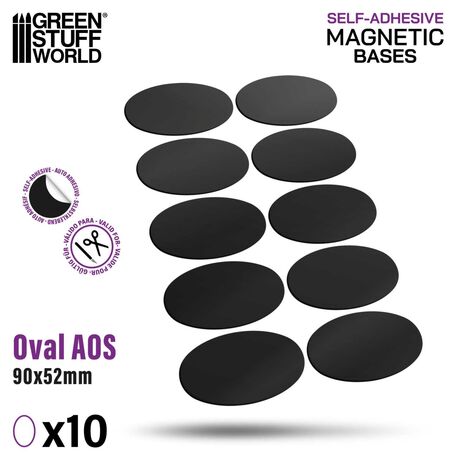 Adhesive Oval Magnetic Bases 90x52mm AOS (x14)