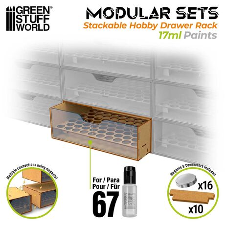 Stackable Hobby Paint Drawer Rack (17ml)
