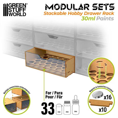 Stackable Hobby Paint Drawer Rack (30ml)