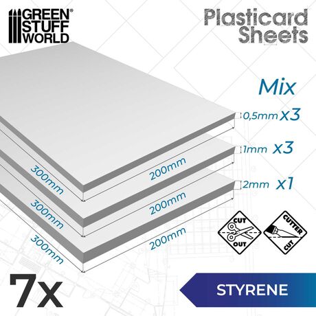 HIPS Plasticard Sheet Combo (pack x7)