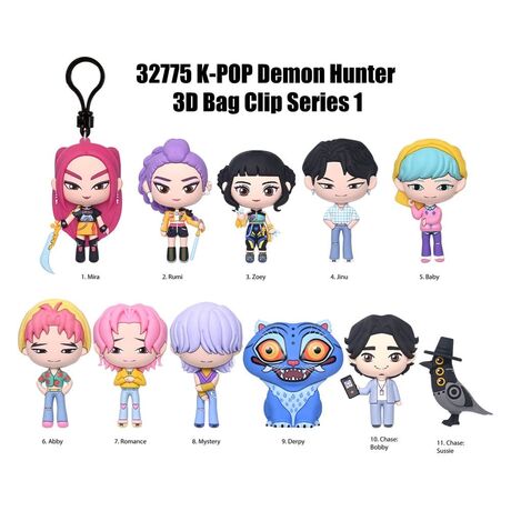 K-Pop Demon Hunter 3D PVC Bag Clips Series 1
