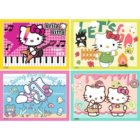 Let's Go Hello Kitty! Puzzle 4-Pack (4x100pcs)