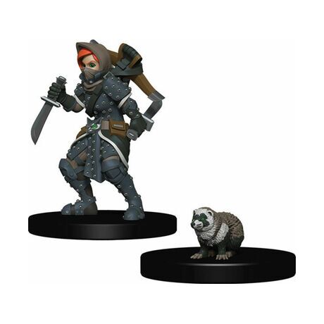 Girl Rogue & Badger Painted Miniatures