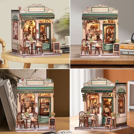 Miniature House Model Kit Sunny Cafe 20 x 16 cm