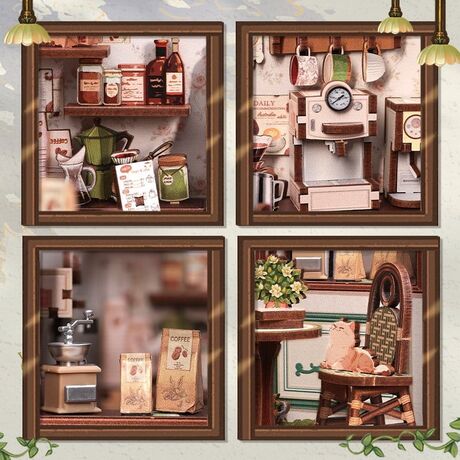 Miniature House Model Kit Sunny Cafe 20 x 16 cm