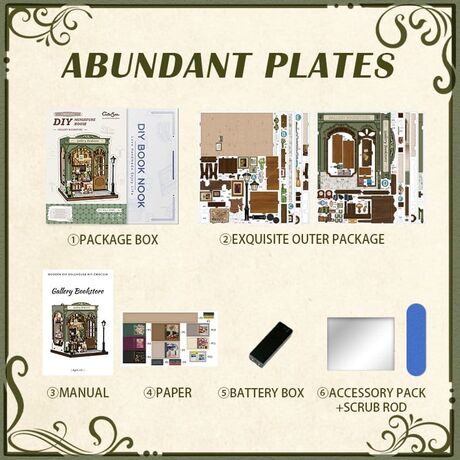 Miniature House Model Kit Gallery Bookstore 20 x 16 cm
