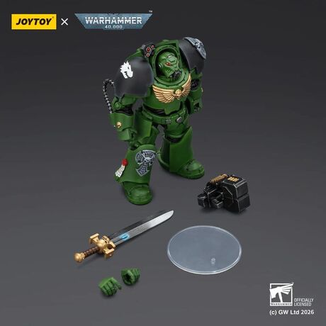 Salamanders Terminator 1 with Power Sword and Storm bolter Action Figure 14cm
