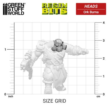 3D Printed - Ork Burna Heads (x10)