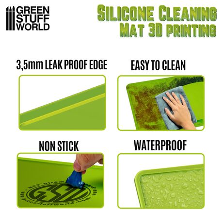 Silicone Cleaning Mat - Green