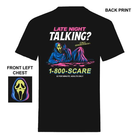 Scream T-Shirt Ghost Face Late Night Talking L