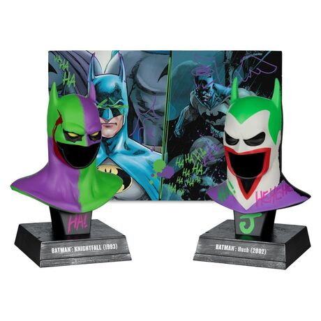 Batman DC Direct Mini Replica 1/3 2-pack Batman Cowls Hush & Knightfall (Jokerized) (Gold Label) 18 cm