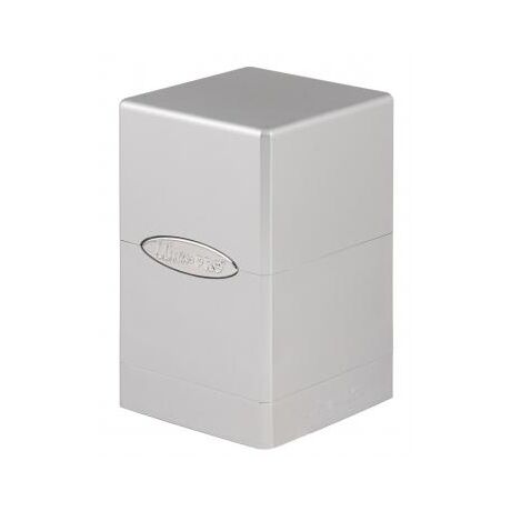 Metallic Silver Satin Tower Box