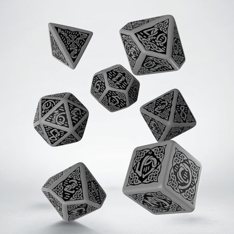 CELTIC 3D DICE SET GRAY & BLACK