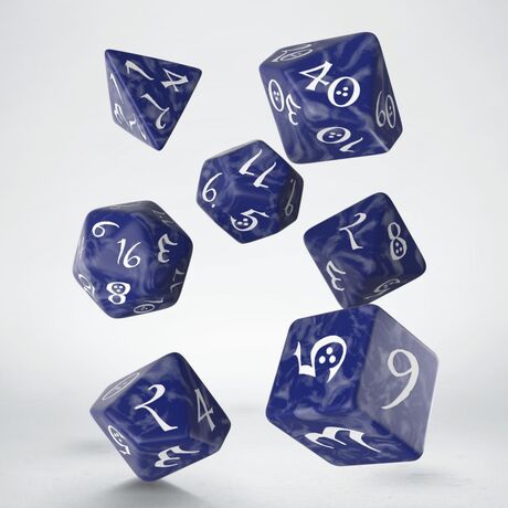 Classic RPG Dice Set Cobalt & White