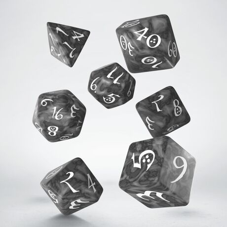 Classic RPG Dice Set  Smoky & White