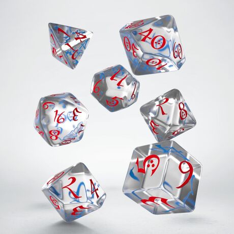 Classic RPG Dice Set Translucent Blue-Red
