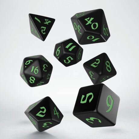 Classic Runic Dice Set Black & Green