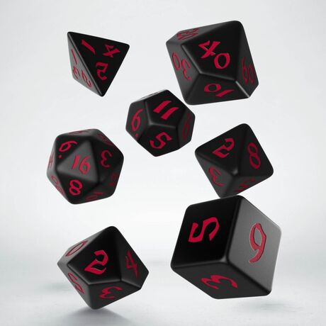 Classic Runic Dice Set Black & Red