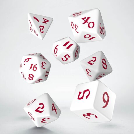CLASSIC RUNIC DICE SET WHITE&RED