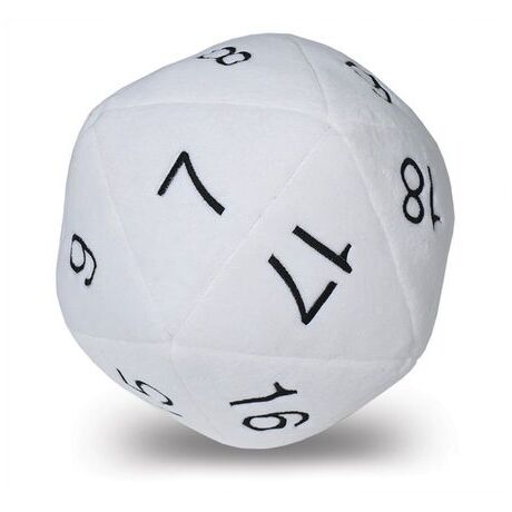 D20 WHITE PLUSH DICE