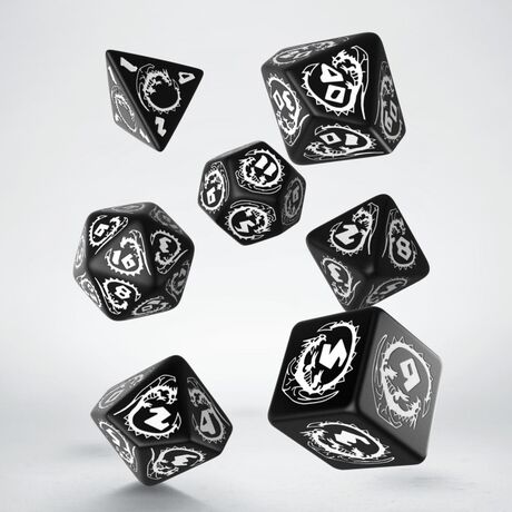 Dragons Dice Black & White - Hematite