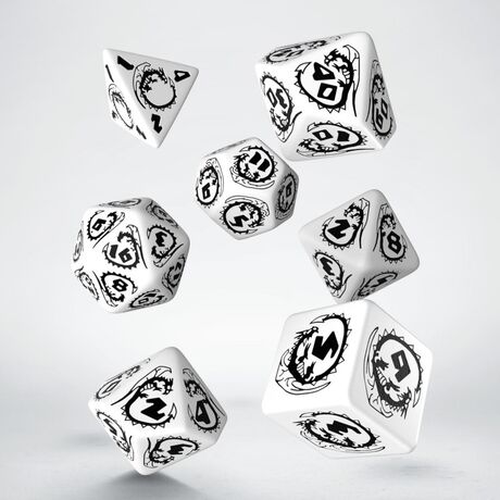 DRAGONS DICE SET WHITE & BLACK