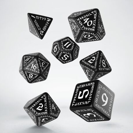 RUNIC DICE SET BLACK & WHITE