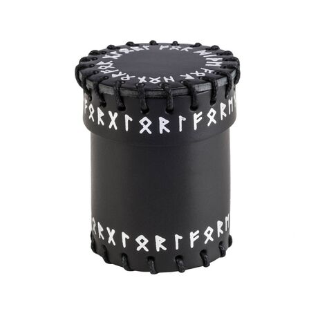 DICE CUP RUNIC BLACK LEATHER