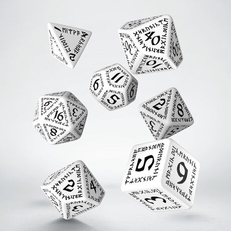 RUNIC DICE SET WHITE & BLACK