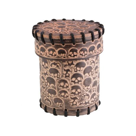 DICE CUP SKULLY BEIGE LEATHER