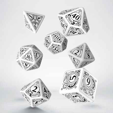 STEAMPUNK DICE SET WHITE&BLACK