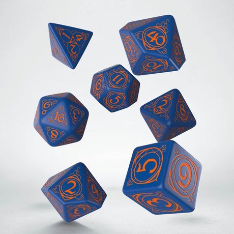 Wizard Dice Set Dark Blue & Orange