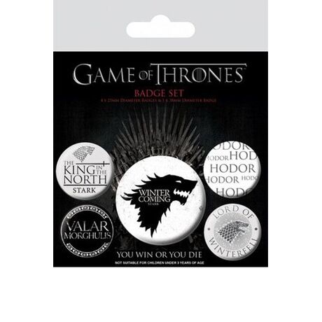 GAME OF THRONES PIN BADGES WINTER IS COMING