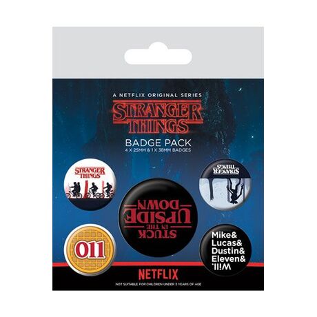 STRANGER THINGS PIN BADGES 5-PACK