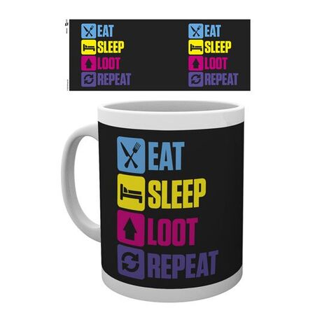 Battle Royale Ceramic Mug Eat Sleep Loot Repeat