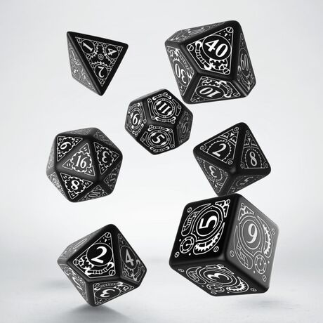 STEAMPUNK DICE SET BLACK&WHITE